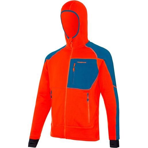 Trangoworld trx2 stretch pro hoodie fleece arancione l uomo