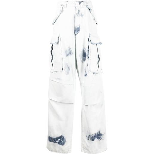 DARKPARK jeans cargo con lavaggio acido - bianco