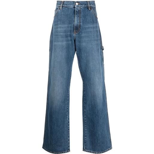 Alexander McQueen jeans utility con ricamo - blu