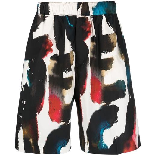 Alexander McQueen shorts dritti con stampa - nero