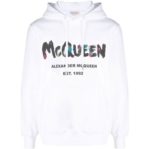 Alexander McQueen felpa con cappuccio - bianco