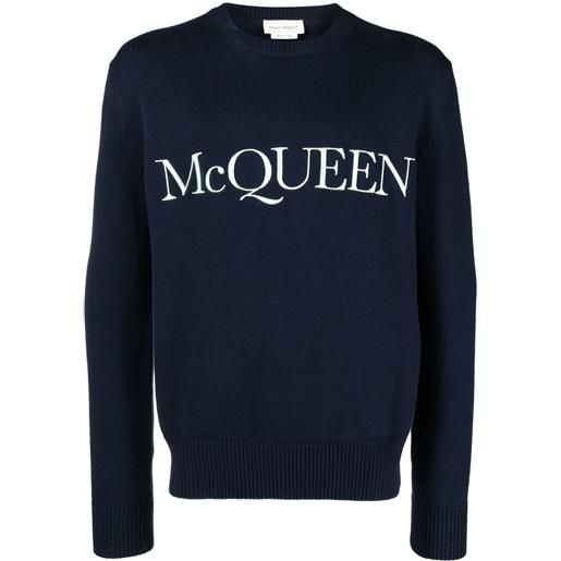 Alexander McQueen maglione con ricamo - blu