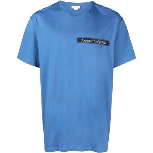 Alexander McQueen t-shirt con applicazione - blu