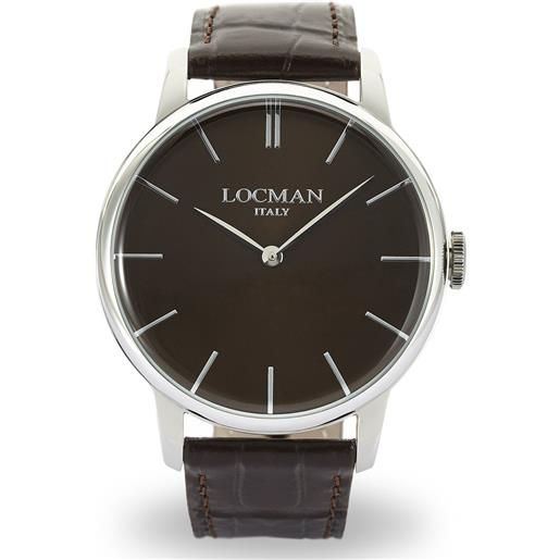 Locman 1960 / orologio uomo / quadrante marrone / cassa acciaio / cinturino pelle marrone