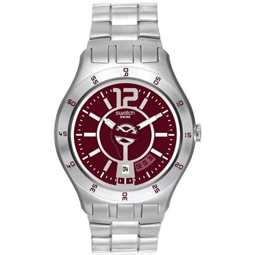 Swatch / irony / in a burgundy mode / orologio unisex / quadrante grigio / cassa acciaio / bracciale acciaio