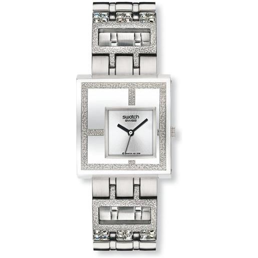 Swatch / irony lady / mirror time / orologio donna / quadrante argentato / cassa acciaio / bracciale acciaio