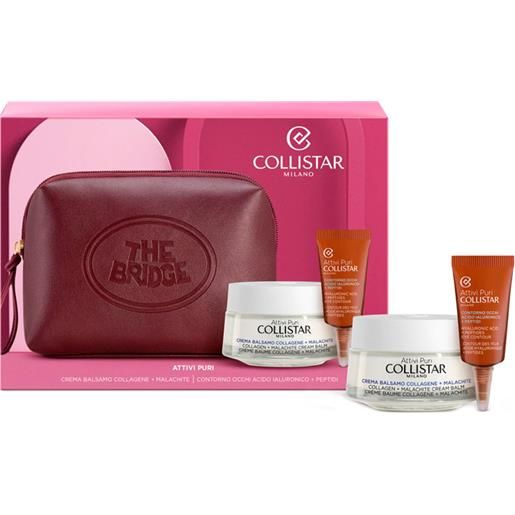 Collistar set cosmetico attivi puri cream-balm collagen + malachite set