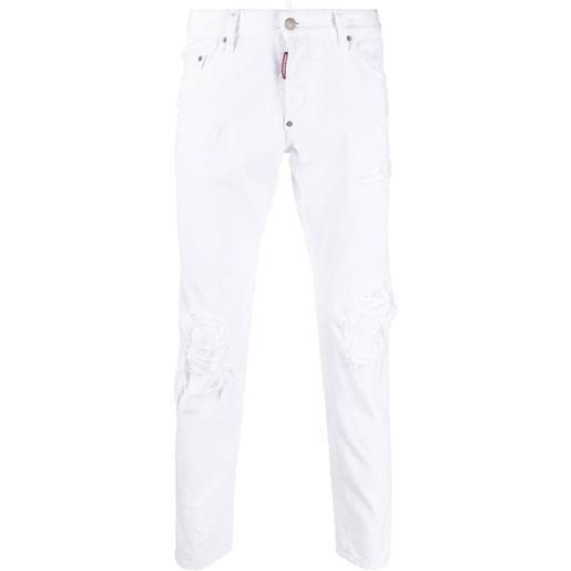 Dsquared2 jeans skinny affusolati - bianco