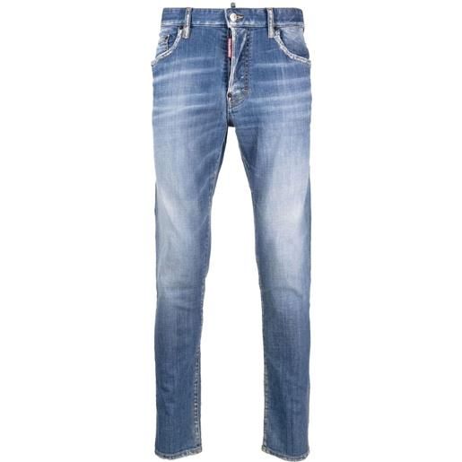 Dsquared2 jeans dc con effetto schiarito - blu