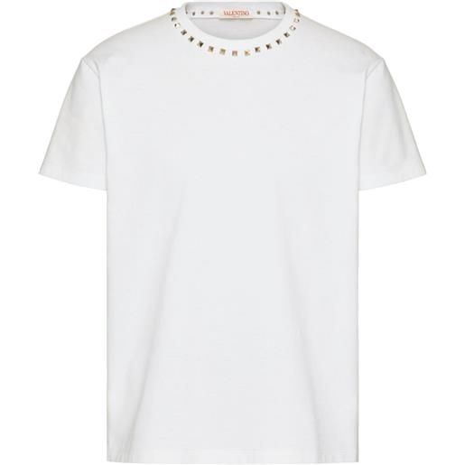 Valentino Garavani t-shirt untitled con borchie - bianco