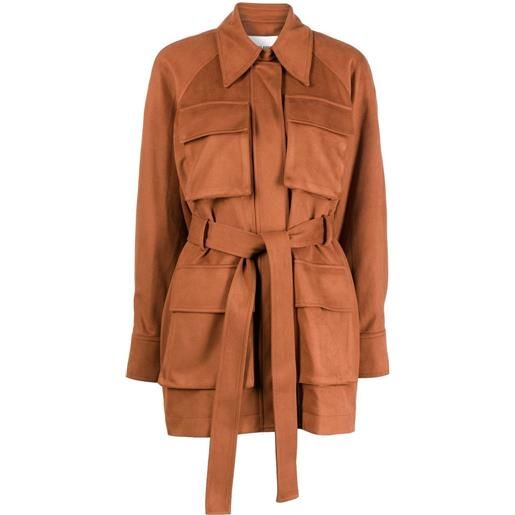 Low Classic giacca a quadri con cintura - marrone