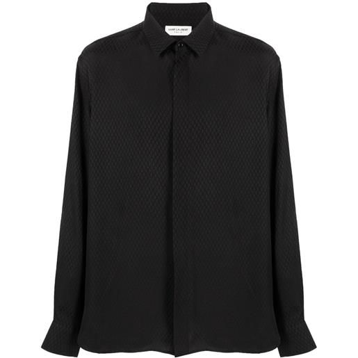 Saint Laurent camicia con effetto jacquard - nero