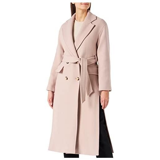 Pinko giacomo 7 cappotto lungo a vestaglia, beige (visone argento), 40 donna
