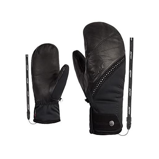 Ziener kalmani - guanti da sci da donna, per sport invernali, gore-tex infinium, extra caldi, nero, 8