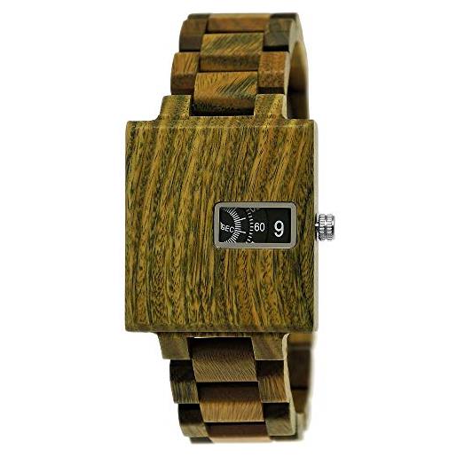 Holzwerk Germany® matrix orologio da uomo in legno ecologico naturale orologio da polso in legno verde marrone nero analogico al quarzo future edition, verde