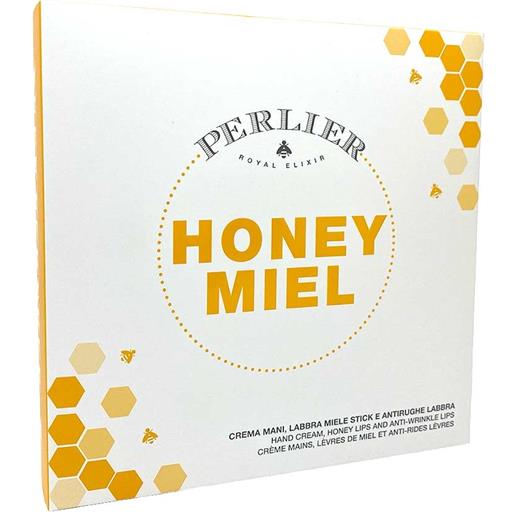 Perlier honey - cofanetto crema mani 100ml + stick 5.5ml + antirughe labbra 15ml