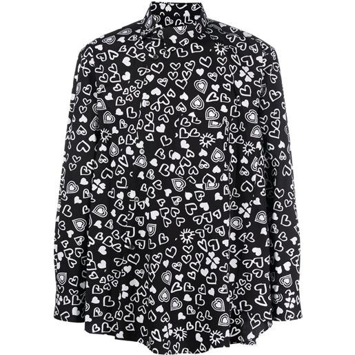 Black Comme Des Garçons camicia con stampa - nero