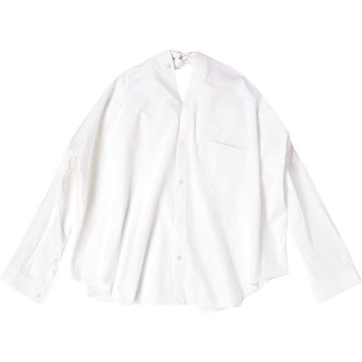 Balenciaga camicia con dettaglio a nodo - bianco