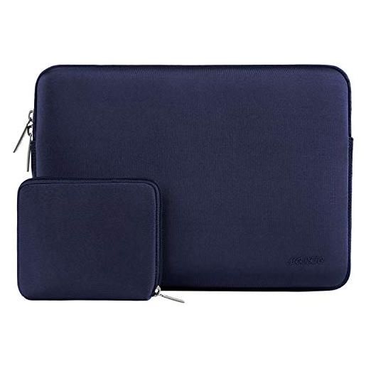 MOSISO laptop sleeve compatibile con mac. Book pro 16 2023-2019 m3 a2991 m2 a2780 m1 a2485 a2141/pro retina 15 a1398, 15-15,6 pollici notebook, neoprene borsa custodia con piccolo case, blu navy