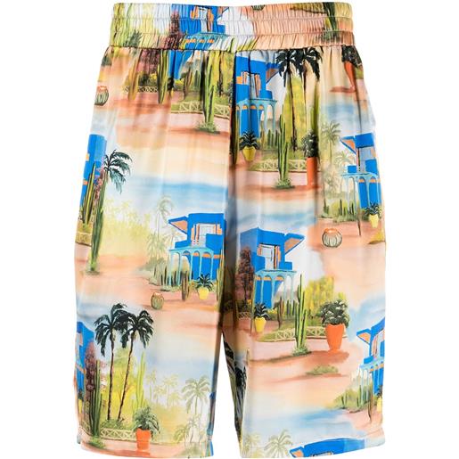 Les Benjamins shorts con stampa tropicale - arancione