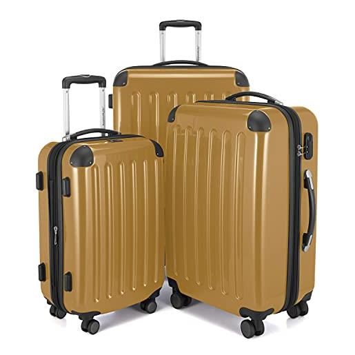 Hauptstadtkoffer - alex - set di 3 valigie, valigie rigide, trolley, bagaglio da viaggio opaco, set da viaggio, 4 ruote doppie (s, m e l), autunno oro
