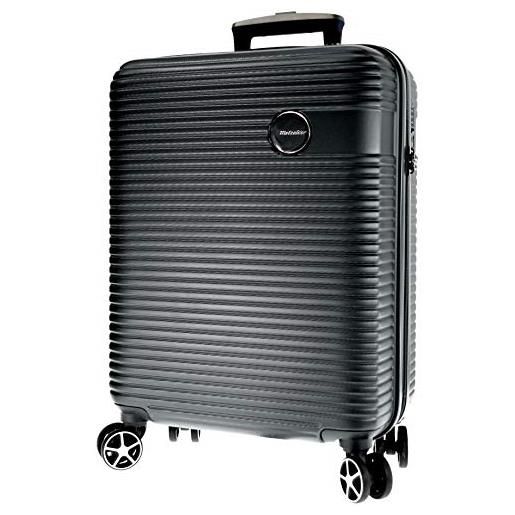 METZELDER classic r2.0 - valigia per cabina rigida alla moda, 1 anno, nero, l - large - 110/132l - 77x53x31cm 4,8kg, valigia rigida estensibile con serratura
