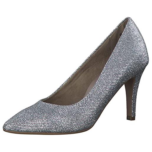 Tamaris donna 1-1-22484-39, scarpe décolleté, argento silver glam, 41 eu