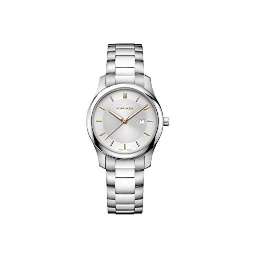 WENGER donna city classic - orologio al quarzo analogico in acciaio inossidabile fabbricato in svizzera 01.1421.105