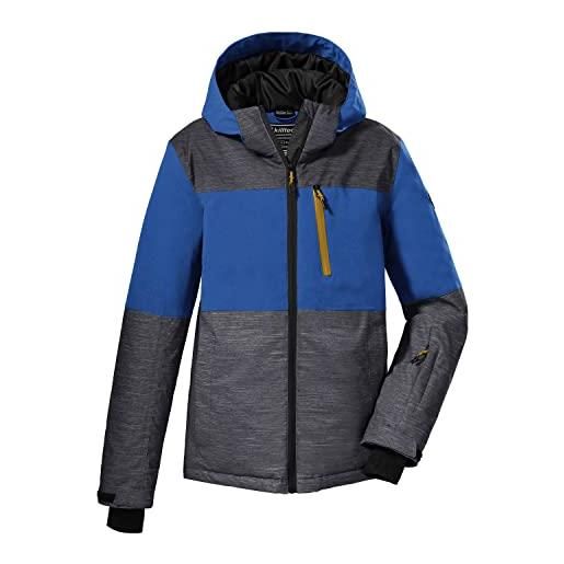 Killtec boy's giacca da sci/giacca funzionale con cappuccio e paraneve ksw 181 bys ski jckt, anthracite, 140, 38786-000