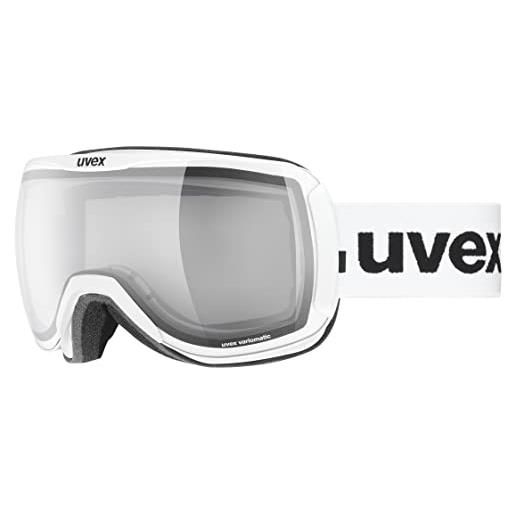 Uvex downhill 2100 vp x, occhiali da sci unisex, fotocromatico, polarizzato, white/vario-pola, one size