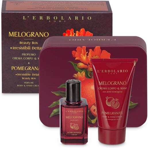 L'ERBOLARIO Srl melograno beauty box irresistibili dettagli 1 profumo 30 ml+ 1 crema corpo & mani 75 ml edizione limitata