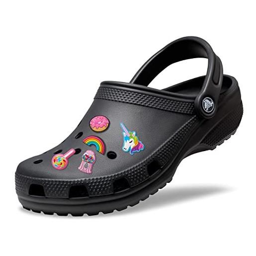Crocs shoe charm 5-pack | personalize with jibbitz for decorativi per scarpe unisex adulto, tutto bello, taglia unica classic clog, unisex - adulto, nero (black), 51/52 eu