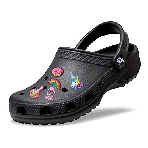Crocs shoe charm 5-pack | personalize with jibbitz for decorativi per scarpe unisex adulto, tutto bello, taglia unica classic clog, unisex - adulto, nero (black), 52/53 eu