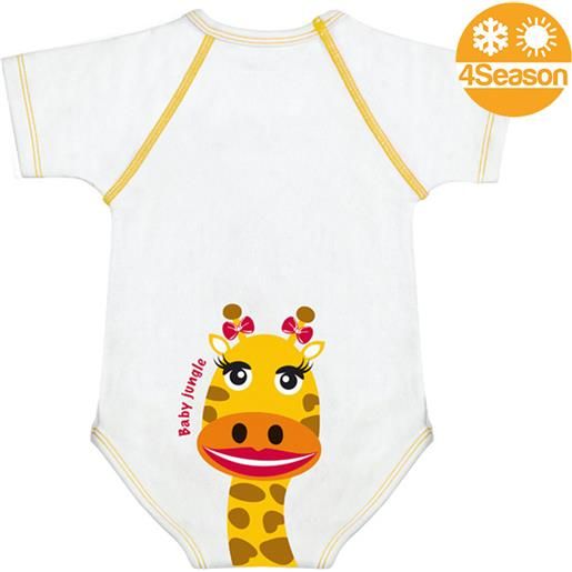 J Bimbi body jbimbi taglia unica 0-36 mesi per neonato bambino in cotone jungle - girafetta