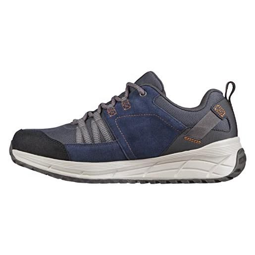 Skechers equalizzatore 4.0 trail kandala, scarpe da ginnastica uomo, rivestimento arancione sintetico in rete di pelle blu navy, 39.5 eu