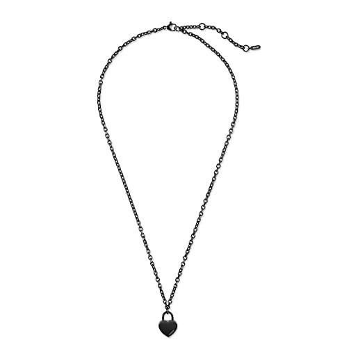 Mvmt collana da donna collezione heartlock necklace nero - 28200193