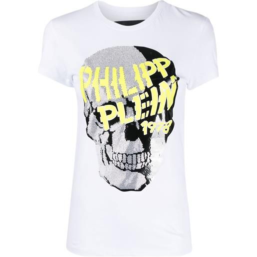 Philipp Plein t-shirt con scollo a v - bianco