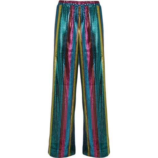 La DoubleJ pantaloni a palazzo holiday con paillettes - multicolore
