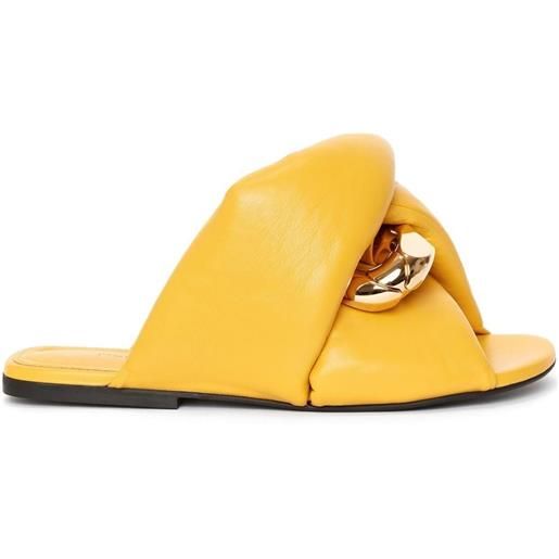 JW Anderson sandali slides con dettaglio a catena - giallo