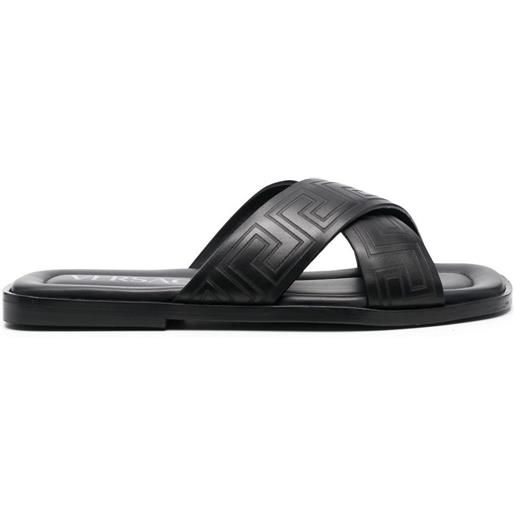 Versace sandali slides con motivo greca - nero