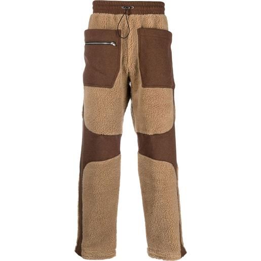 RANRA pantaloni sportivi bicolore - marrone