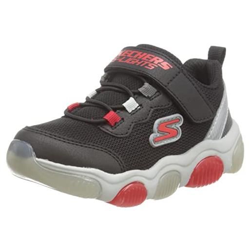 Skechers 402040n bkrd, scarpe da ginnastica bambini e ragazzi, tessuto nero sintetico rosso grigio trim, 21 eu