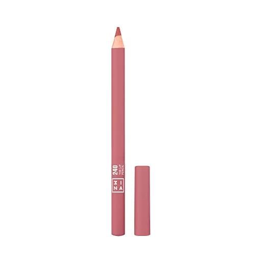 3ina makeup - vegan - cruelty free - the lip pencil 240 - rosa nudo medio - formula a lunga durata - colori intensi altamente pigmentati - pennello incorporato - tonalità intense e colorate