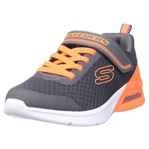 Skechers 403773l ccor, scarpe da ginnastica bambini e ragazzi, charcoal textile orange trim, 28.5 eu