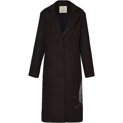 Unreal Fur cappotto munga con ricamo - nero