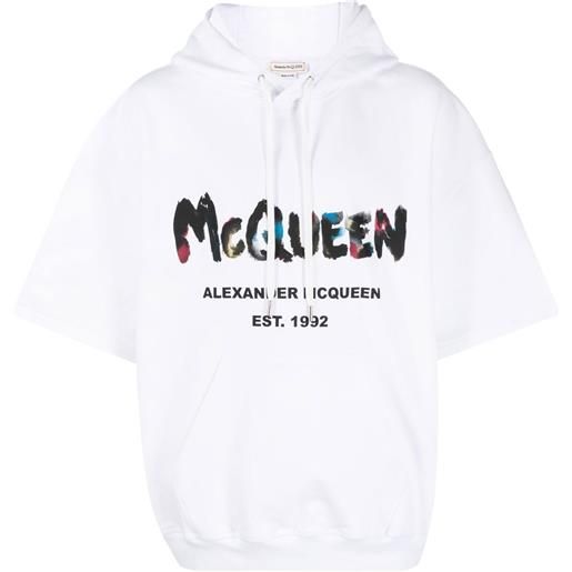 Alexander McQueen felpa con cappuccio - bianco