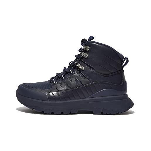 Fitflop neo-d-hyker leather-mix outdoor boots, stivali tattici donna, blu (all midnight navy), 39 eu