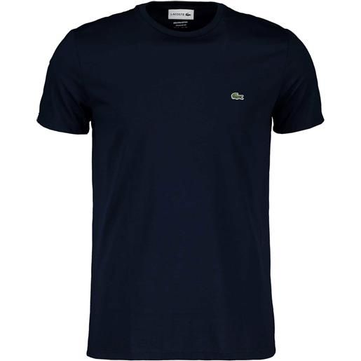 LACOSTE t-shirt logo in cotone pima blu