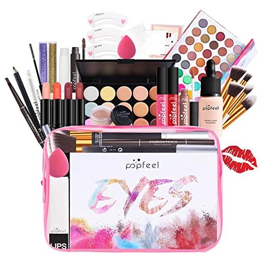 RoseFlower kit per il trucco, set completo di cosmetici da 26 pezzi, borsa per il trucco multifunzione con fondotinta, ombretto, rossetto per le donne set regalo per ragazze #1
