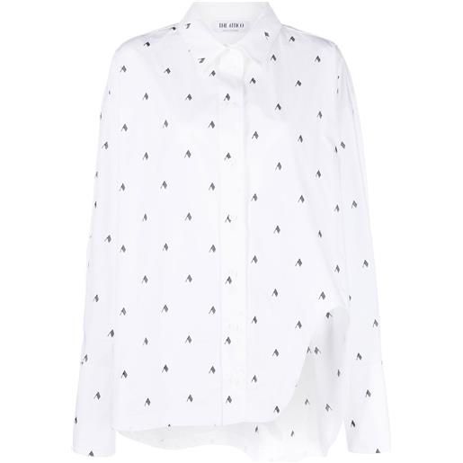 The Attico camicia diana oversize con stampa - bianco